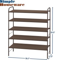 Simple Houseware 5Tier Shoe Rack Storage Organizer Bronze