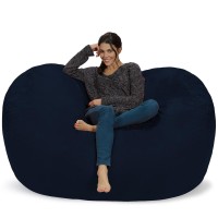 Chill Sack Bean Bag Chair Cover, 6-Feet, Microsuede - Navy