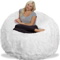 Chill Sack Bean Bag Chair Giant Bean Bags Memory Foam Bean Bag Chair 5Feet Plush Faux Fur Cover