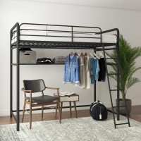 Dhp Leroy Closet Storage Loft, Twin, Black Bed