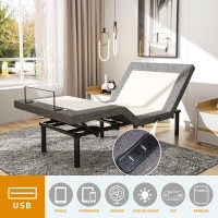 Pomt Adjustable Bed Frame Twin Xl Quick Assembly Adjustable Bed Base Electric Bed Frame With Wireless Remote Independent Head And Foot Incline Dual Usb Charging Ports Under Bed Nightlight Side