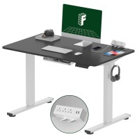 Flexispot En2 Wholepiece Standing Desk With Clamp Power Strip 40 X 24 Electric Stand Up Height Adjustable Desk With Cable Mana