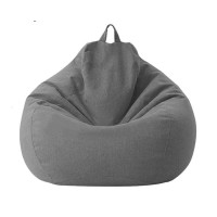 Adults Kids Big Bean Bag Chair Sofa Cover Blanket Lazy Lounger Puff Sofa Chairs Living Room Furniture No Filling 1Pc-Dark Gray_70Cmx80Cm