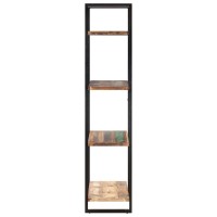 vidaXL Bookcase, Open Shelf 4-Tier Bookcase, Wall Bookshelf for Office Living Room, Freestanding Shelving Unit, Industrial, Rough Mango Wood