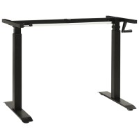 vidaXL Standing Desk Frame, Adjustable Desk Legs with Hand Crank System, Stand up Desk Base, Standing Frame for Computer Desks Home Office, Black