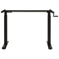 vidaXL Standing Desk Frame, Adjustable Desk Legs with Hand Crank System, Stand up Desk Base, Standing Frame for Computer Desks Home Office, Black