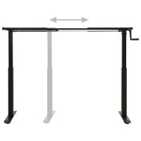 vidaXL Standing Desk Frame, Adjustable Desk Legs with Hand Crank System, Stand up Desk Base, Standing Frame for Computer Desks Home Office, Black