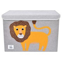 Clcrobd Foldable Large Kids Toy Chest With Flip-Top Lid, Collapsible Fabric Animal Toy Storage Organizer/Bin/Box/Basket/Trunk For Toddler, Children And Baby Nursery (Lion)