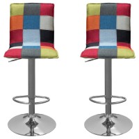 Best Master Roxanne Adjustable Swivel Bar Stool in AlbumChrome Set of 2