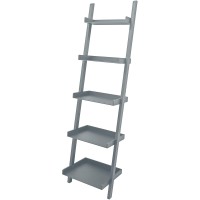 Kiera Grace Providence Hadfield 5-Tier Leaning Ladder Bookshelf, 18 X 67 Inches, Cloud Grey, Fn00685-1
