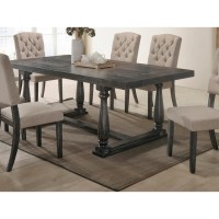 Best Master Katrina Solid Wood Rectangular Dining Table in Weathered Gray