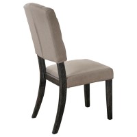 Best Master Katrina Fabric Upholstered Dining Chair in Weathered Gray Set of 2