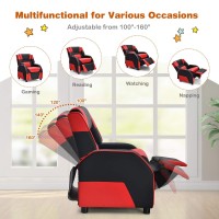Giantex Kids Recliner, Kids/Youth Gaming Recliner Chair, Racing Style Game Sofa With Headrest And Lumbar Support, Ergonomic Pu Leather Armchair Lounge Chair For Living & Gaming Room (Red)