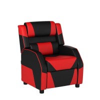Giantex Kids Recliner, Kids/Youth Gaming Recliner Chair, Racing Style Game Sofa With Headrest And Lumbar Support, Ergonomic Pu Leather Armchair Lounge Chair For Living & Gaming Room (Red)