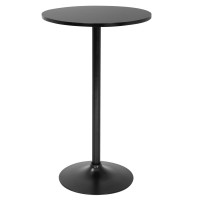 Fdw Round Pub Hydraulic Dining Room Home Kitchen Bar Top Tall Table, Black