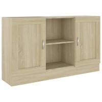 Vidaxl Sideboard, Buffet Cabinet With 2 Compartments And 2 Doors, Storage Cabinet For Living Room, Scandinavian Style, Sonoma Oak Engineered Wood