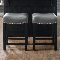 Aspen Gray PU Counter Stool set of 2