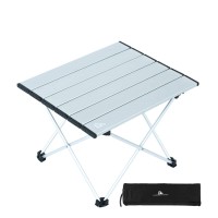 Iclimb Ultralight Compact Camping Alu. Folding Table With Carry Bag, Two Size (Silver - S)