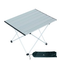 Iclimb Ultralight Compact Camping Alu. Folding Table With Carry Bag, Two Size (Silver - L)