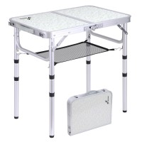 Sportneer Folding Camping Table Adjustable Height Small Folding Table Portable Camp Tables 236 L X 157 W 3 Height Wit