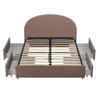 Mr. Kate Moon Upholstered Bed With Storage, Queen Size Frame, Blush Velvet, Da4042439Mk