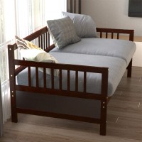 Dortala Twin Espresso Pine Wood Daybed Frame, 79X42.5X35.5 Inches, Slat Support, Sturdy Storage Bed For Bedroom Living Room