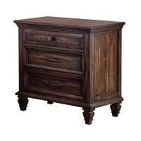 Avenue 3drawer Nightstand Weathered Burnished Brown