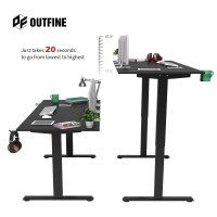 Outfine Heavy Duty Dual Motor Height Adjustable Standing Desk Electric Dual Motor Home Office Stand Up Computer Workstation With (Black, 63