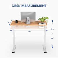 FLEXISPOT EN1 Electric Stand Up Desk 48 x 24 Inches Whole-Piece Desktop Ergonomic Memory Controller Height Adjustable Standing Desk (White Frame + 48 Mahogany Desktop, 2 Packages