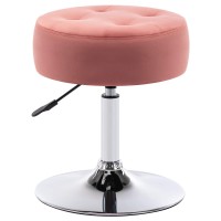 Duhome Modern Velvet Vanity Stool Makeup Stool Vanity Chair Height Adjustable Swivel Stool Round Ottoman Pink