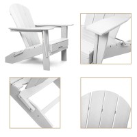 Resin Teak Folding Adirondack Chair, Premium All Weather Outdoor Patio Furniture, 21 Inch Wide Seat, Up To 350 Lbs, Foldable Outdoor Patio Chairs, New Heritage Collection (White)