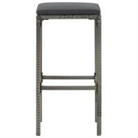 Vidaxl 2/3/4/6X Bar Stool With Cushions Poly Rattan Counter Seat Multi Colors