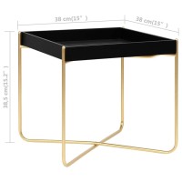 vidaXL Side Table Black and Gold 15x15x15.2 MDF
