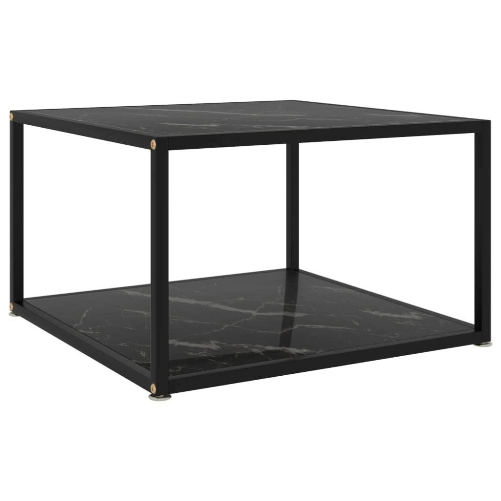 vidaXL Coffee Table End Side Accent Living Room Home Decor Interior Hallway Furniture Coffee Sofa Couch Table Black 23.6 Tempered Glass