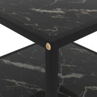 vidaXL Coffee Table End Side Accent Living Room Home Decor Interior Hallway Furniture Coffee Sofa Couch Table Black 23.6 Tempered Glass