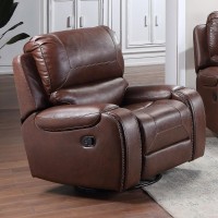 Keily Manual Swivel Glider Recliner Chair - Brown