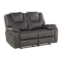 Katrine Manual Reclining Loveseat - Charcoal