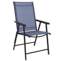 Vingli Upgraded Version Single 1 Folding Chairs With Arms Portable Patio Chairs For Outdoor Indoor Sling Back Chairs For Law