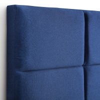 Lucid Midrise Square Channeled Upholstered Cobalt Attach Framewall Mount Queen Headboard