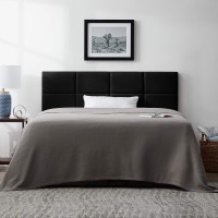 Lucid Midrise Square Channeled Upholstered Black Attach Framewall Mount Full Xl Headboard Fullfull