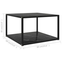 vidaXL Coffee Table End Side Accent Living Room Home Decor Interior Hallway Furniture Coffee Sofa Couch Table Black 47.2 Tempered Glass