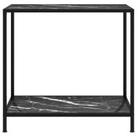 vidaXL Console Table End Side Accent Living Room Home Decor Interior Hallway Entryway Hall Table Furniture Black 31.5 Tempered Glass