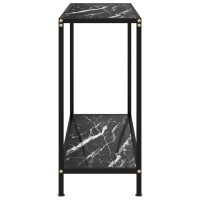 vidaXL Console Table End Side Accent Living Room Home Decor Interior Hallway Entryway Hall Table Furniture Black 31.5 Tempered Glass