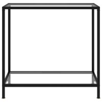 Vidaxl Console Table - Modern Design - Transparent - With Tempered Glass And Black Powder-Coated Steel Frame - Sturdy And Durable - 31.5