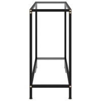 Vidaxl Console Table - Modern Design - Transparent - With Tempered Glass And Black Powder-Coated Steel Frame - Sturdy And Durable - 31.5