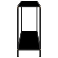 vidaXL Console Table End Side Accent Living Room Home Decor Interior Hallway Entryway Hall Table Furniture Black 47.2 Tempered Glass