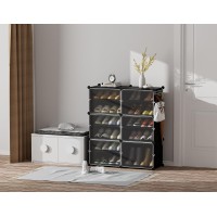 Homidec Shoe Rack Organizer 6 Tier Storage Cabinet 24 Pair Plastic Shoe Shelves For Closet Hallway Bedroom Entryway