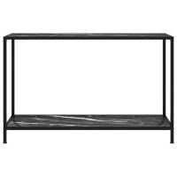 vidaXL Console Table End Side Accent Living Room Home Decor Interior Hallway Entryway Hall Table Furniture Black 47.2 Tempered Glass