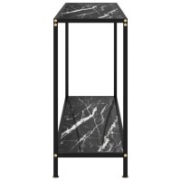 vidaXL Console Table End Side Accent Living Room Home Decor Interior Hallway Entryway Hall Table Furniture Black 47.2 Tempered Glass