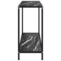 vidaXL Console Table End Side Accent Living Room Home Decor Interior Hallway Entryway Hall Table Furniture Black 23.6 Tempered Glass